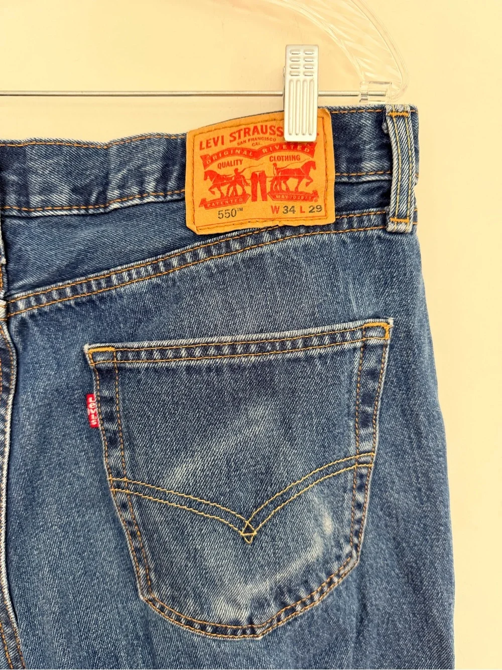 Levi’s 550 Relaxed Fit Men’s Jeans W34 L29 Blue Denim Tapered Leg Classic
